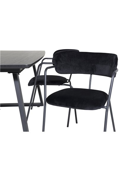 Matgrupp Inca med Arrow matstolar, 160 × 85 cm
