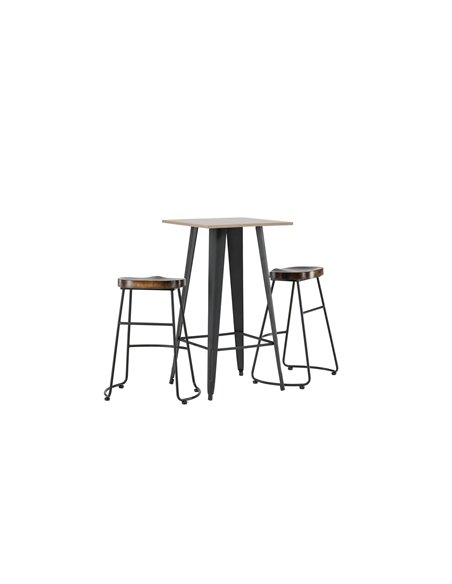 Matgrupp Tempe med Ozark matstolar, 60 × 60 cm