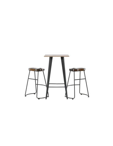 Matgrupp Tempe med Ozark matstolar, 60 × 60 cm