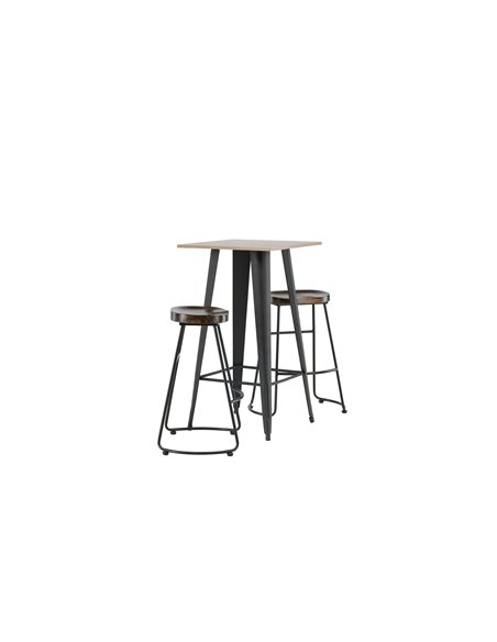 Matgrupp Tempe med Ozark matstolar, 60 × 60 cm