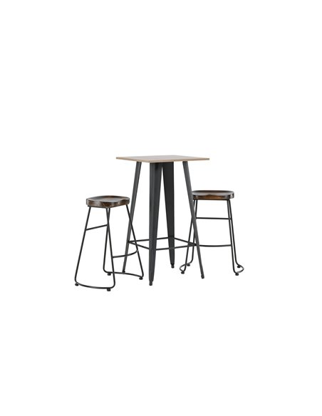 Matgrupp Tempe med Ozark matstolar, 60 × 60 cm