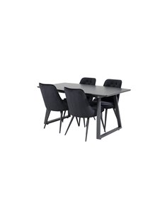 Matgrupp Inca med Velvet Deluxe matstolar, 160 × 85 cm 2