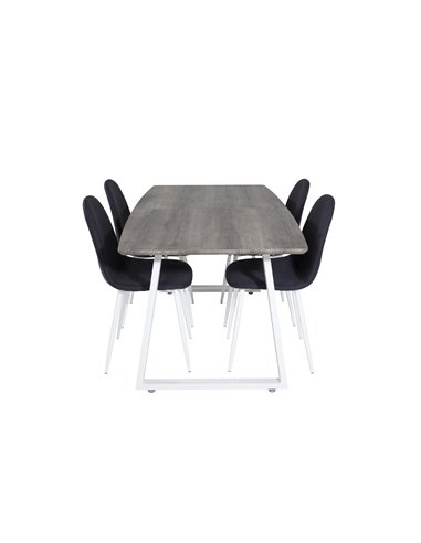 Matgrupp Inca med Polar matstolar, 160 × 85 cm