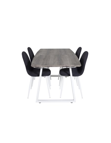 Matgrupp Inca med Polar matstolar, 160 × 85 cm