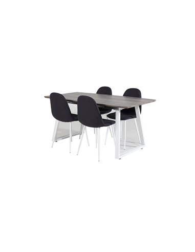 Matgrupp Inca med Polar matstolar, 160 × 85 cm