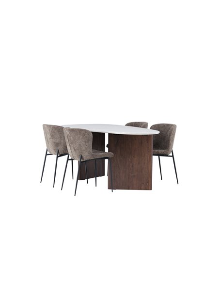 Matgrupp Grönvik med Modesto matstolar, 180 × 90 cm