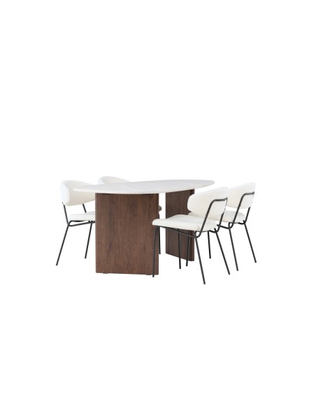 Matgrupp Grönvik med Chico matstolar, 180 × 90 cm