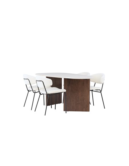 Matgrupp Grönvik med Chico matstolar, 180 × 90 cm