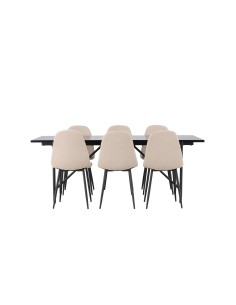 Matgrupp Astrid med Polar matstolar, 200 × 90 cm