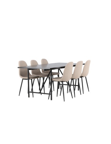 Matgrupp Astrid med Polar matstolar, 200 × 90 cm