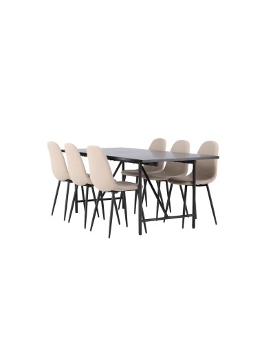 Matgrupp Astrid med Polar matstolar, 200 × 90 cm