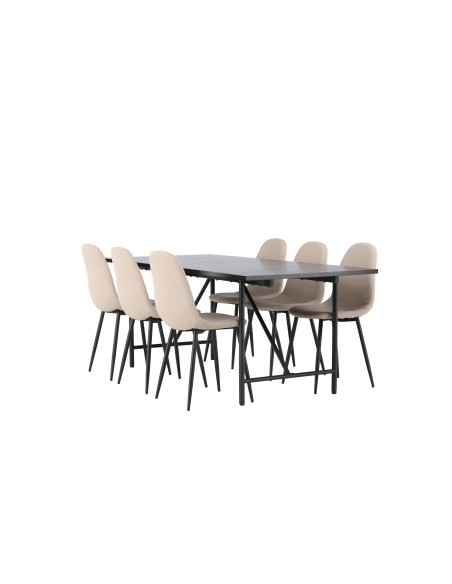 Matgrupp Astrid med Polar matstolar, 200 × 90 cm