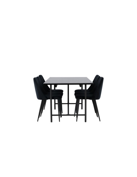 Matgrupp Astrid med Night matstolar, 200 × 90 cm