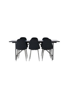 Matgrupp Astrid med Polar matstolar, 200 × 90 cm