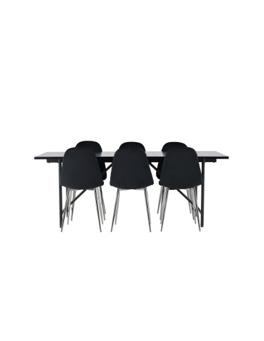 Matgrupp Astrid med Polar matstolar, 200 × 90 cm