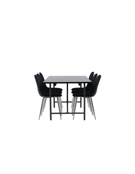 Matgrupp Astrid med Polar matstolar, 200 × 90 cm
