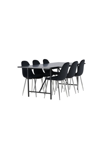 Matgrupp Astrid med Polar matstolar, 200 × 90 cm