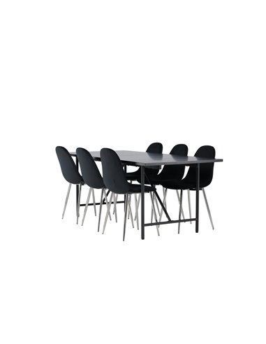 Matgrupp Astrid med Polar matstolar, 200 × 90 cm