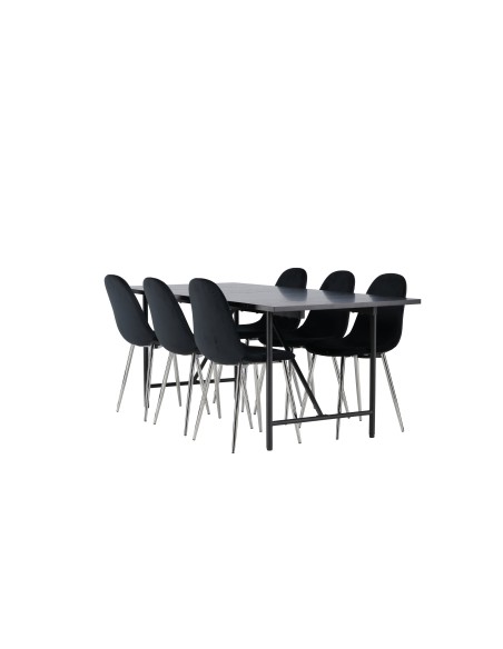 Matgrupp Astrid med Polar matstolar, 200 × 90 cm