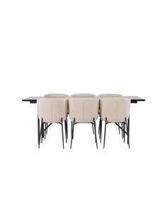 Matgrupp Astrid med Modesto matstolar, 200 × 90 cm