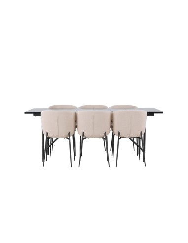 Matgrupp Astrid med Modesto matstolar, 200 × 90 cm