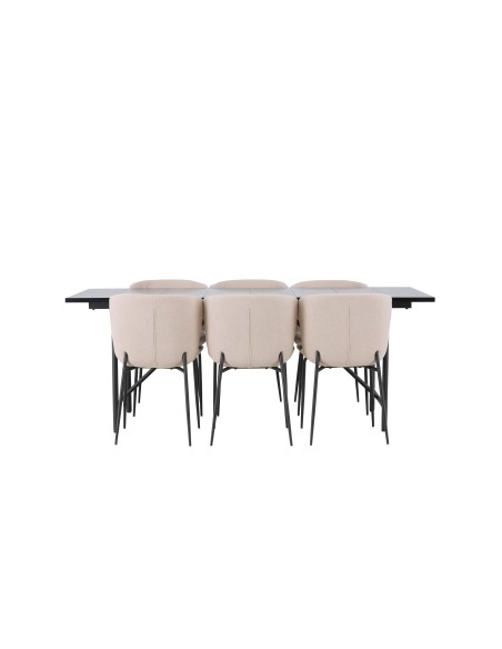 Matgrupp Astrid med Modesto matstolar, 200 × 90 cm