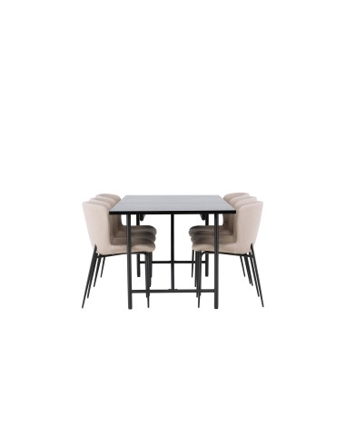 Matgrupp Astrid med Modesto matstolar, 200 × 90 cm