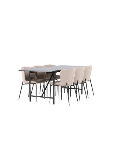 Matgrupp Astrid med Modesto matstolar, 200 × 90 cm
