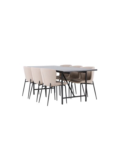 Matgrupp Astrid med Modesto matstolar, 200 × 90 cm