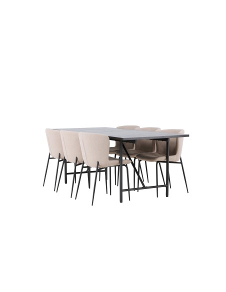 Matgrupp Astrid med Modesto matstolar, 200 × 90 cm