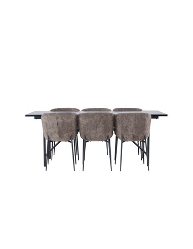 Matgrupp Astrid med Modesto matstolar, 200 × 90 cm