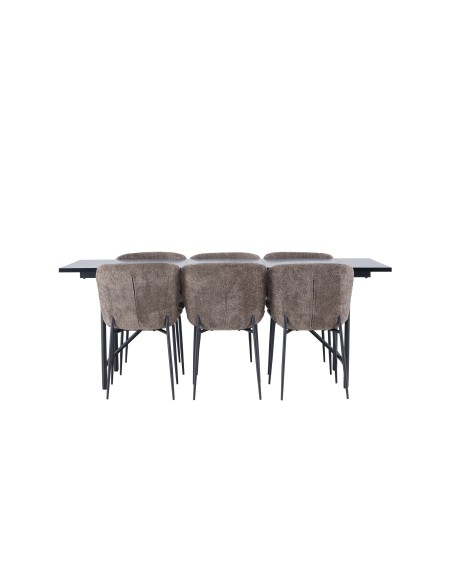 Matgrupp Astrid med Modesto matstolar, 200 × 90 cm