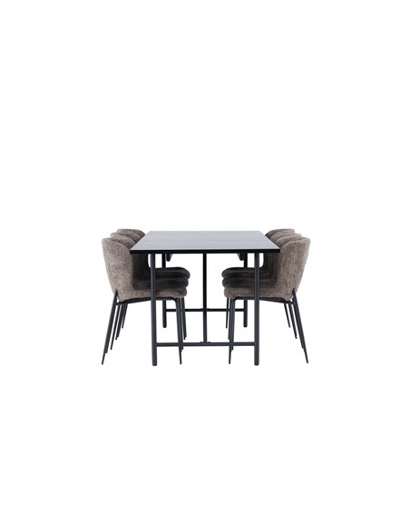 Matgrupp Astrid med Modesto matstolar, 200 × 90 cm