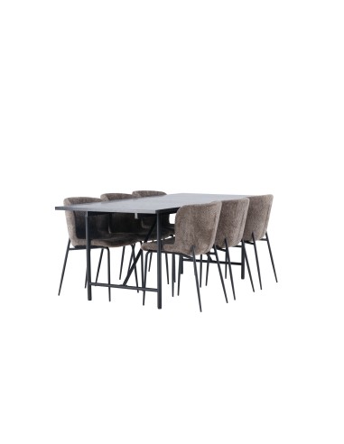 Matgrupp Astrid med Modesto matstolar, 200 × 90 cm