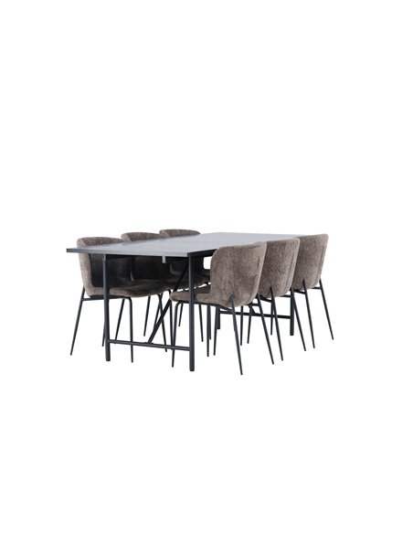 Matgrupp Astrid med Modesto matstolar, 200 × 90 cm