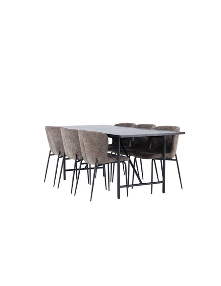 Matgrupp Astrid med Modesto matstolar, 200 × 90 cm