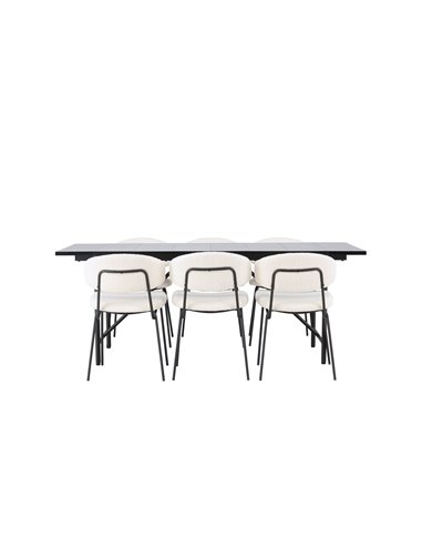 Matgrupp Astrid med Chico matstolar, 200 × 90 cm