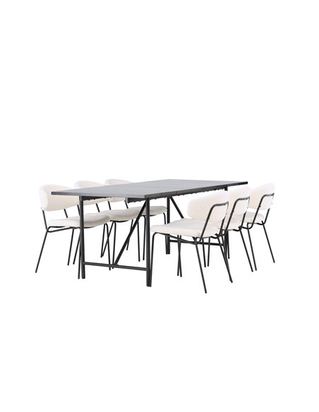 Matgrupp Astrid med Chico matstolar, 200 × 90 cm