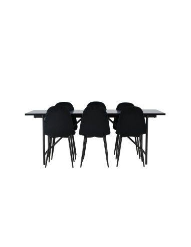 Matgrupp Astrid med Polar matstolar, 200 × 90 cm