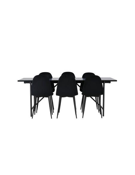 Matgrupp Astrid med Polar matstolar, 200 × 90 cm