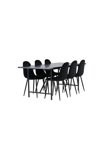Matgrupp Astrid med Polar matstolar, 200 × 90 cm