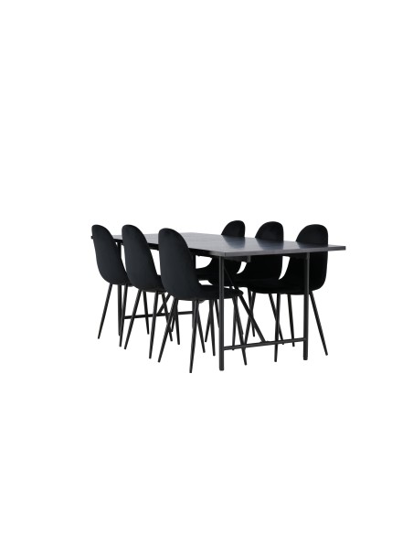 Matgrupp Astrid med Polar matstolar, 200 × 90 cm