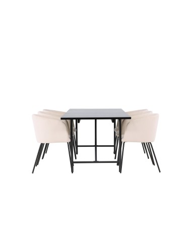 Matgrupp Astrid med Berit matstolar, 200 × 90 cm