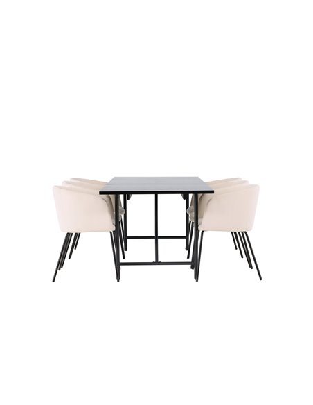 Matgrupp Astrid med Berit matstolar, 200 × 90 cm