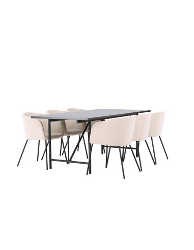 Matgrupp Astrid med Berit matstolar, 200 × 90 cm