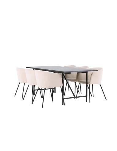 Matgrupp Astrid med Berit matstolar, 200 × 90 cm