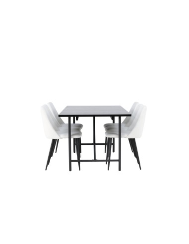 Matgrupp Astrid med Night matstolar, 200 × 90 cm