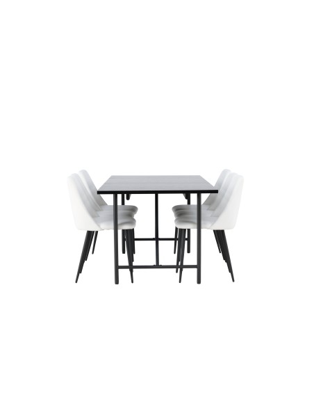 Matgrupp Astrid med Night matstolar, 200 × 90 cm