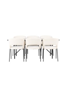 Matgrupp Astrid med Day matstolar, 200 × 90 cm