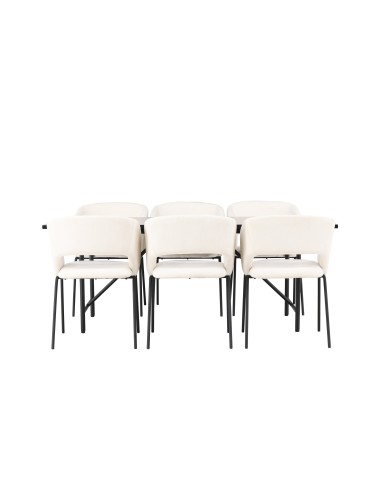 Matgrupp Astrid med Day matstolar, 200 × 90 cm